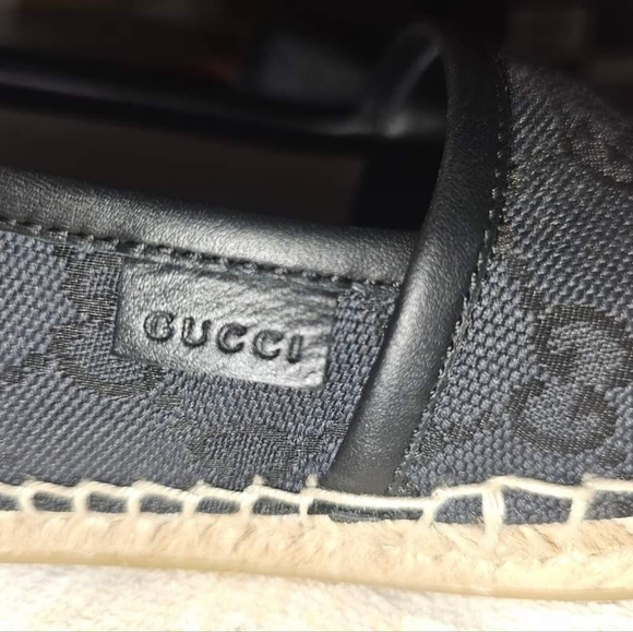 Gucci GG Black Canvas & Leather Espadrilles size EU 38.5 or US 8.5 - Picture 3 of 9